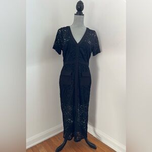 Sam Edelman V Neck Lace Midi Dress US Women’s Size 10